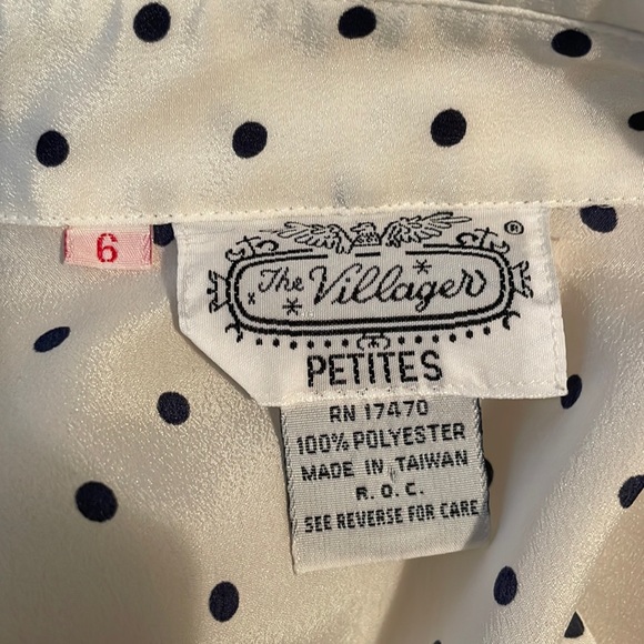 The Villager white with black polka dots button down - Picture 6 of 6